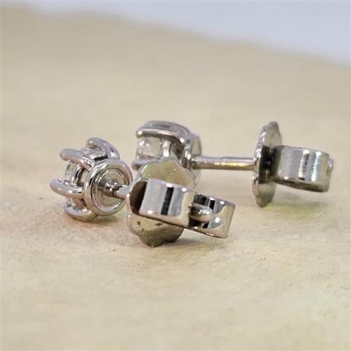 Luxus Diamant Ohrstecker 750 Gold (IF/F) - Weißgold, 6 Krappen, 0,60 ct - lupenrein, echter Brillantschmuck