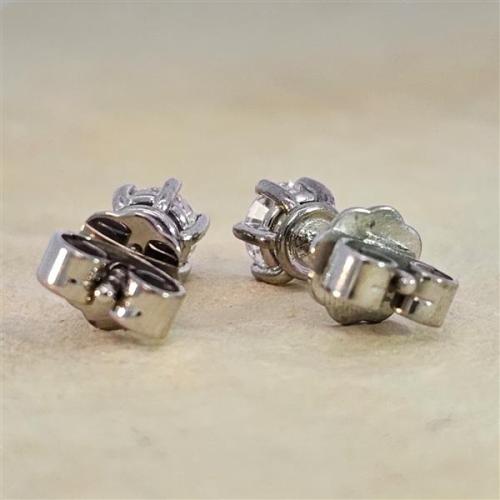 Luxus Diamant Ohrstecker 750 Gold (IF/F) - Weißgold, 6 Krappen, 0,60 ct - lupenrein, echter Brillantschmuck