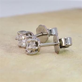 Brillant Diamant Ohrstecker Paar 750/- Weißgold 18 Karat Gold 0,60 Karat G/VS
