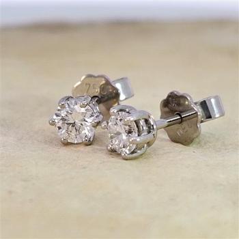 Brillant Diamant Ohrstecker Paar 750/- Weißgold 18 Karat Gold 0,60 Karat G/VS