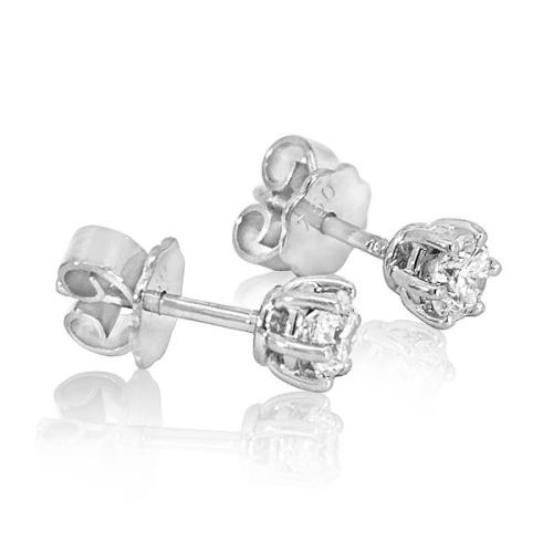 Luxus Diamant Ohrstecker 750 Gold (IF/F) - Weißgold, 6 Krappen, 0,60 ct - lupenrein, echter Brillantschmuck