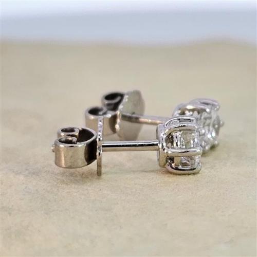 Luxus Diamant Ohrstecker 750 Gold (IF/F) - Weißgold, 6 Krappen, 0,70 ct - lupenrein, echter Brillantschmuck