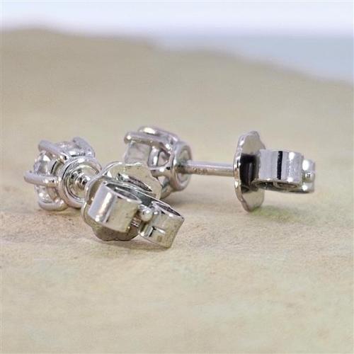 Luxus Diamant Ohrstecker 750 Gold (IF/F) - Weißgold, 6 Krappen, 0,80 ct - lupenrein, echter Brillantschmuck