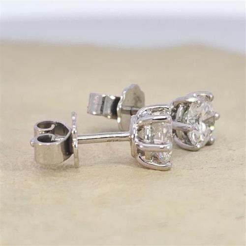 Luxus Diamant Ohrstecker 750 Gold (IF/F) - Weißgold, 6 Krappen, 1,27 ct - lupenrein, echter Brillantschmuck