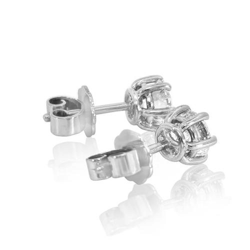 Luxus Diamant Ohrstecker 750 Gold (IF/F) - Weißgold, 6 Krappen, 1,27 ct - lupenrein, echter Brillantschmuck