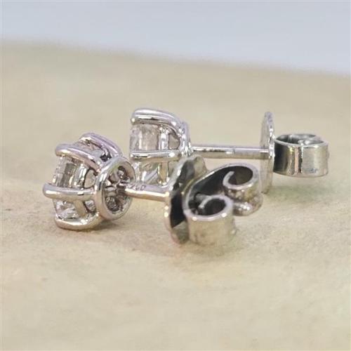 Luxus Diamant Ohrstecker 750 Gold (IF/F) - Weißgold, 6 Krappen, 1,27 ct - lupenrein, echter Brillantschmuck