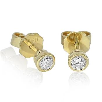 Brillant Diamant Ohrstecker Paar 750/- Gelbgold 18 Karat Gold 0,30 Karat G/VS