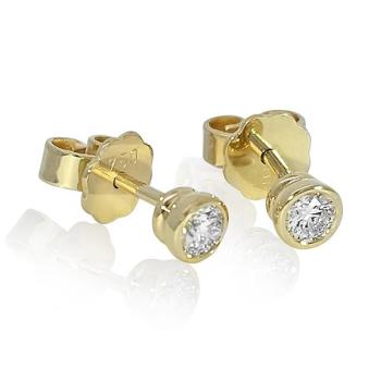 Brillant Diamant Ohrstecker Paar 750/- Gelbgold 18 Karat Gold 0,30 Karat G/VS