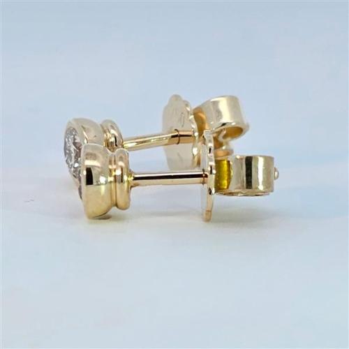 Diamant Ohrstecker 750 Gold - Gelbgold, Zarge, 0,44 ct - 2 Brillanten IF/F - Luxus Ohrschmuck Damen
