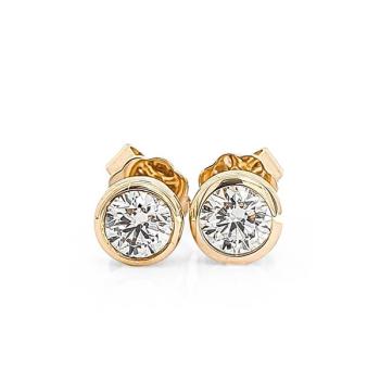 Brillant Diamant Ohrstecker Paar 750/- Gelbgold 18 Karat Gold 0,44 Karat G/VS