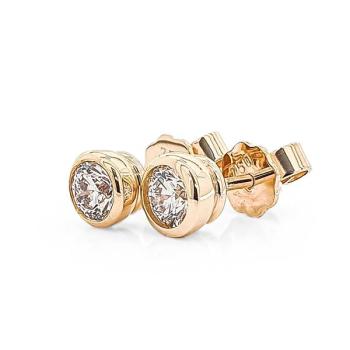 Brillant Diamant Ohrstecker Paar 750/- Gelbgold 18 Karat Gold 0,44 Karat G/VS