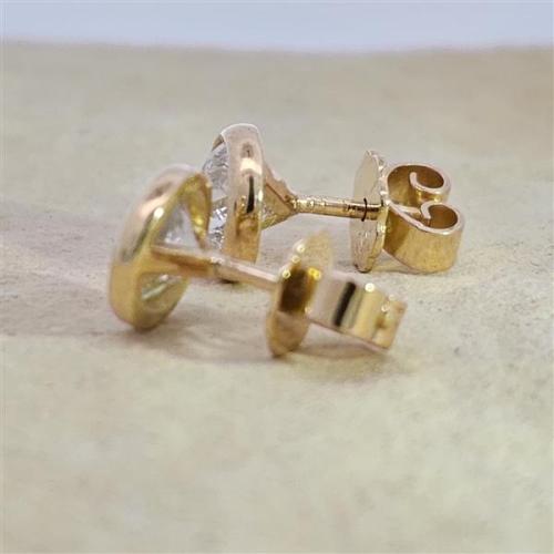 Diamant Ohrstecker 750 Gold - Gelbgold, Zarge, 1,61 ct - 2 Brillanten IF/F - Luxus Ohrschmuck Damen