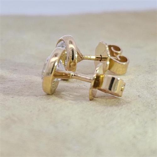 Diamant Ohrstecker 750 Gold - Gelbgold, Zarge, 1,61 ct - 2 Brillanten IF/F - Luxus Ohrschmuck Damen
