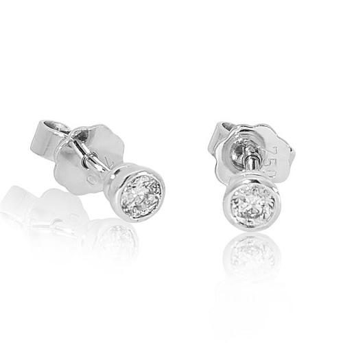 Preview: Luxus Diamant Ohrstecker 750 Gold (IF/F) - Weißgold, Zarge, 0,30 ct - lupenrein, echter Brillantschmuck