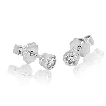 Luxus Diamant Ohrstecker 750 Gold (IF/F) - Weißgold, Zarge, 0,30 ct - lupenrein, echter Brillantschmuck