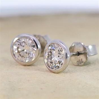 Brillant Diamant Ohrstecker 750/- Weißgold 18 Karat Gold 1,02 Karat G/VS