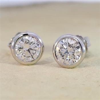 Brillant Diamant Ohrstecker 750/- Weißgold 18 Karat Gold 1,02 Karat G/VS