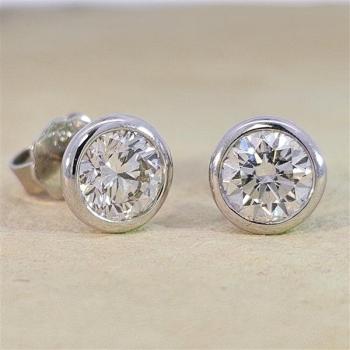 Brillant Diamant Ohrstecker 750/- Weißgold 18 Karat Gold 1,02 Karat G/VS