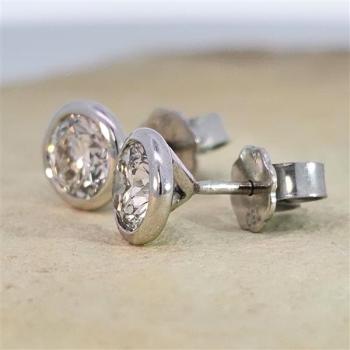 Brillant Diamant Ohrstecker 750/- Weißgold 18 Karat Gold 1,02 Karat G/VS