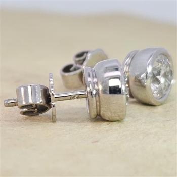 Luxus Diamant Ohrstecker 750 Gold (IF/F) - Weißgold, Zarge, 1,61 ct - lupenrein, echter Brillantschmuck