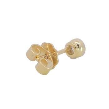 Diamant Ohrstecker 750 Gold - Gelbgold, Single, 0,15 ct - 2 Brillanten IF/F - Luxus Ohrschmuck Damen