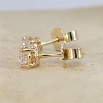 Brillant Diamant Ohrstecker Paar 750/- Gelbgold 18 Karat Gold 0,70 Karat G/VS