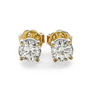 Brillant Diamant Ohrstecker Paar 750/- Gelbgold 18 Karat Gold 0,70 Karat G/VS
