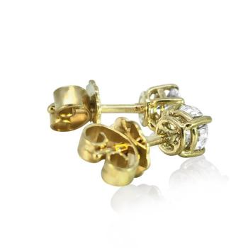 Brillant Diamant Ohrstecker Paar 750/- Gelbgold 18 Karat Gold 0,70 Karat G/VS