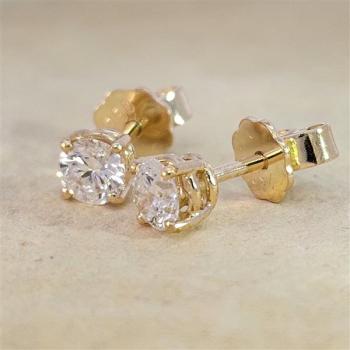 Brillant Diamant Ohrstecker Paar 750/- Gelbgold 18 Karat Gold 0,70 Karat G/VS