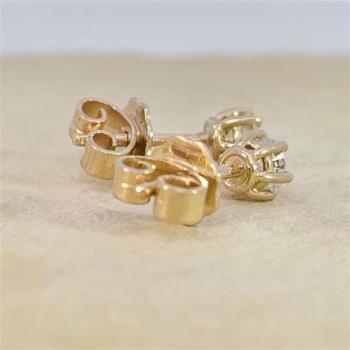 Brillant Diamant Ohrstecker Paar 750/- Gelbgold 18 Karat Gold 0,42 Karat G/VS