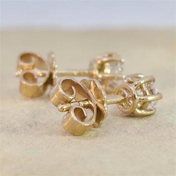 Brillant Diamant Ohrstecker Paar 750/- Gelbgold 18 Karat Gold 0,60 Karat G/VS