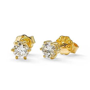 Brillant Diamant Ohrstecker Paar 750/- Gelbgold 18 Karat Gold 0,60 Karat G/VS