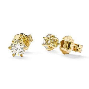 Brillant Diamant Ohrstecker Paar 750/- Gelbgold 18 Karat Gold 0,60 Karat G/VS