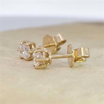 Brillant Diamant Ohrstecker Paar 750/- Gelbgold 18 Karat Gold 0,60 Karat G/VS