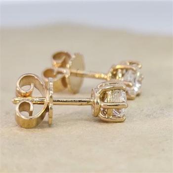 Brillant Diamant Ohrstecker Paar 750/- Gelbgold 18 Karat Gold 0,60 Karat G/VS