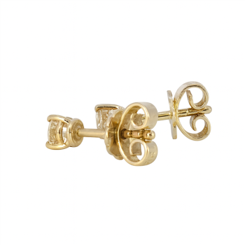Luxus Diamant Ohrstecker 750 Gold (IF/F) - Gelbgold, 3 Krappen, 0,40 ct - lupenrein, echter Brillantschmuck