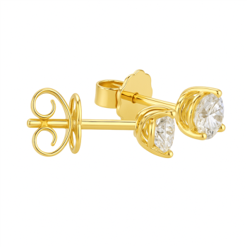 Preview: Diamant Ohrstecker 750 Gold - Gelbgold, 3 Krappen, 0,60 ct - 2 Brillanten IF/F - Luxus Ohrschmuck Damen