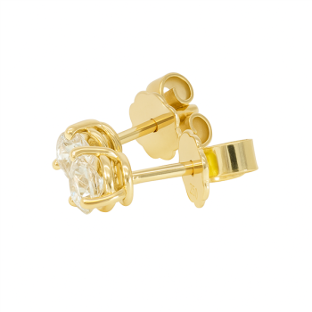 Preview: Diamant Ohrstecker 750 Gold - Gelbgold, 3 Krappen, 0,70 ct - 2 Brillanten IF/F - Luxus Ohrschmuck Damen