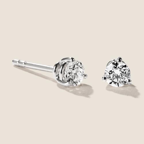 Luxus Diamant Ohrstecker 750 Gold (IF/F) - Weißgold, 3 Krappen, 0,70 ct - lupenrein, echter Brillantschmuck