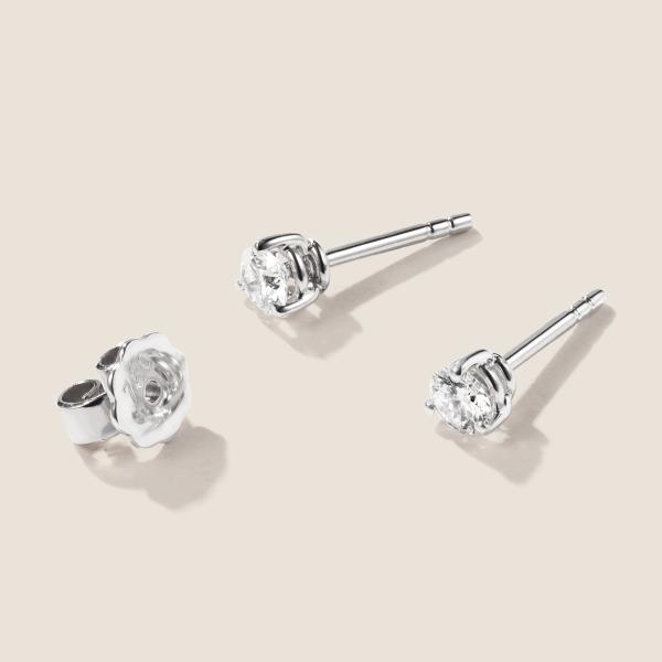 Luxus Diamant Ohrstecker Paar 750 Weißgold Brillanten 0,42 ct G/VS