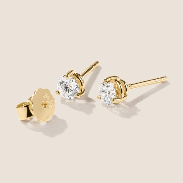 Luxus Diamant Ohrstecker Paar 750 Gelbgold Brillanten 0,50 ct G/VS