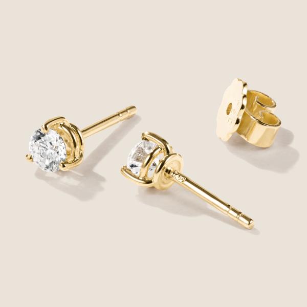 Luxus Diamant Ohrstecker Paar 750 Gelbgold Brillanten 0,50 ct G/VS