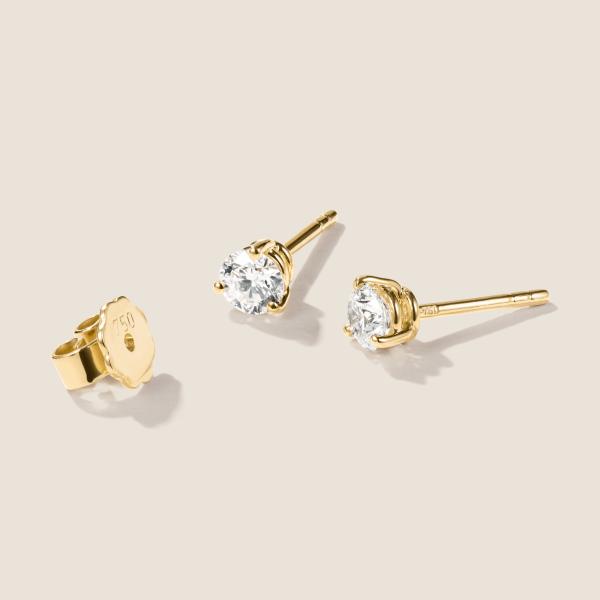 Luxus Diamant Ohrstecker Paar 750 Gelbgold Brillanten 0,60 ct G/VS