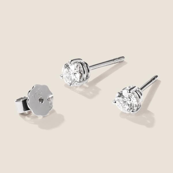 Luxus Diamant Ohrstecker Paar 750 Weißgold Brillanten 0,60 ct G/VS