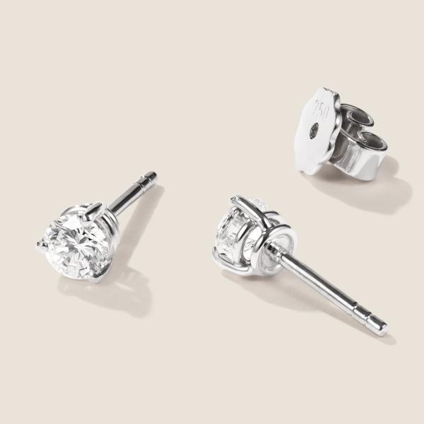 Luxus Diamant Ohrstecker Paar 750 Weißgold Brillanten 0,60 ct G/VS