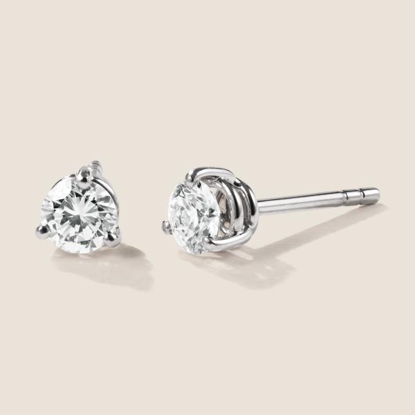 Luxus Diamant Ohrstecker Paar 750 Weißgold Brillanten 0,60 ct G/VS