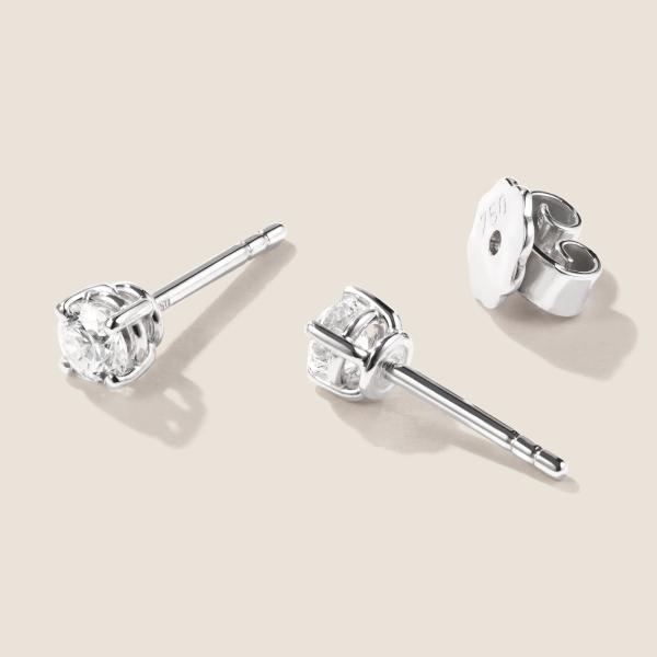 Luxus Diamant Ohrstecker Paar 750 Weißgold Brillanten 0,40 ct G/VS