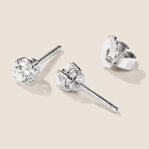 Luxus Diamant Ohrstecker Paar 750 Weißgold Brillanten 0,50 ct G/VS