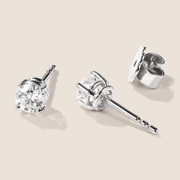Luxus Diamant Ohrstecker Paar 750 Weißgold Brillanten 0,60 ct G/VS
