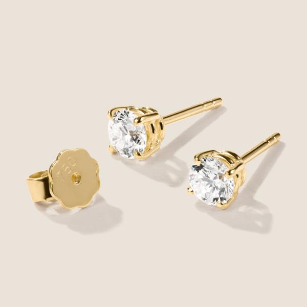 Luxus Diamant Ohrstecker Paar 750 Gelbgold Brillanten 0,80 ct G/VS